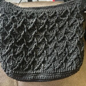 G.H. Bass & Co. Black Knit Hobo Bag